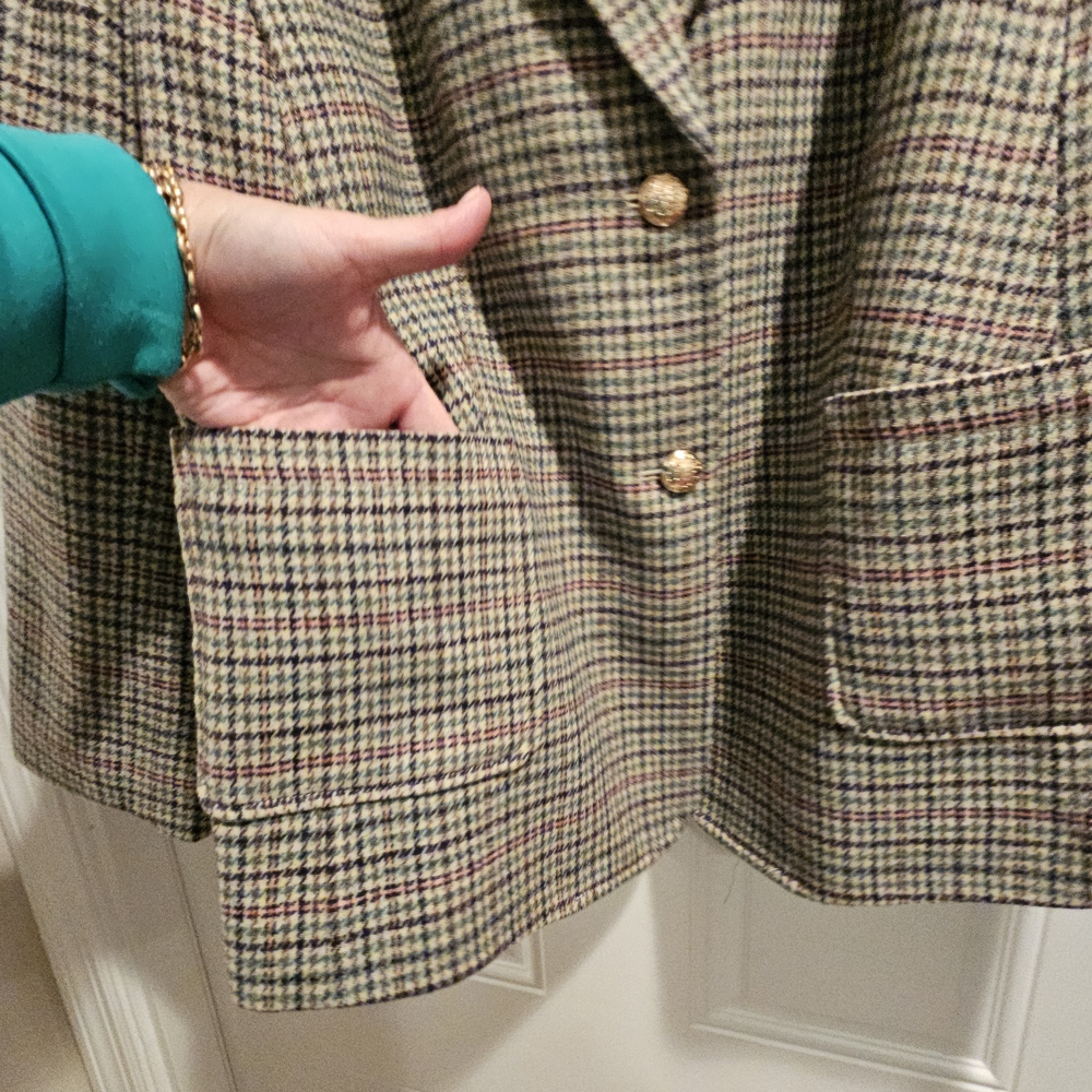 Equestrian Plaid Women's Jacket by Talbots 22W - Picture 3 of 10